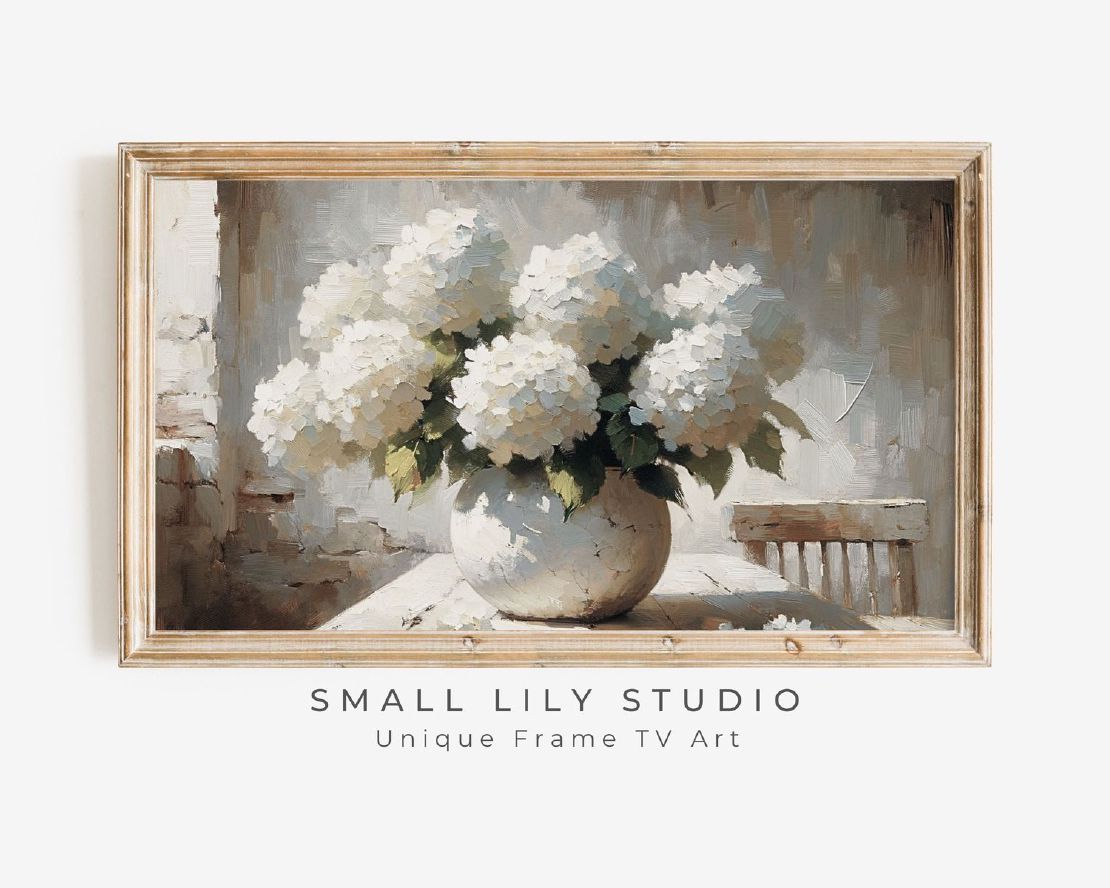 White Hydrangeas  Art