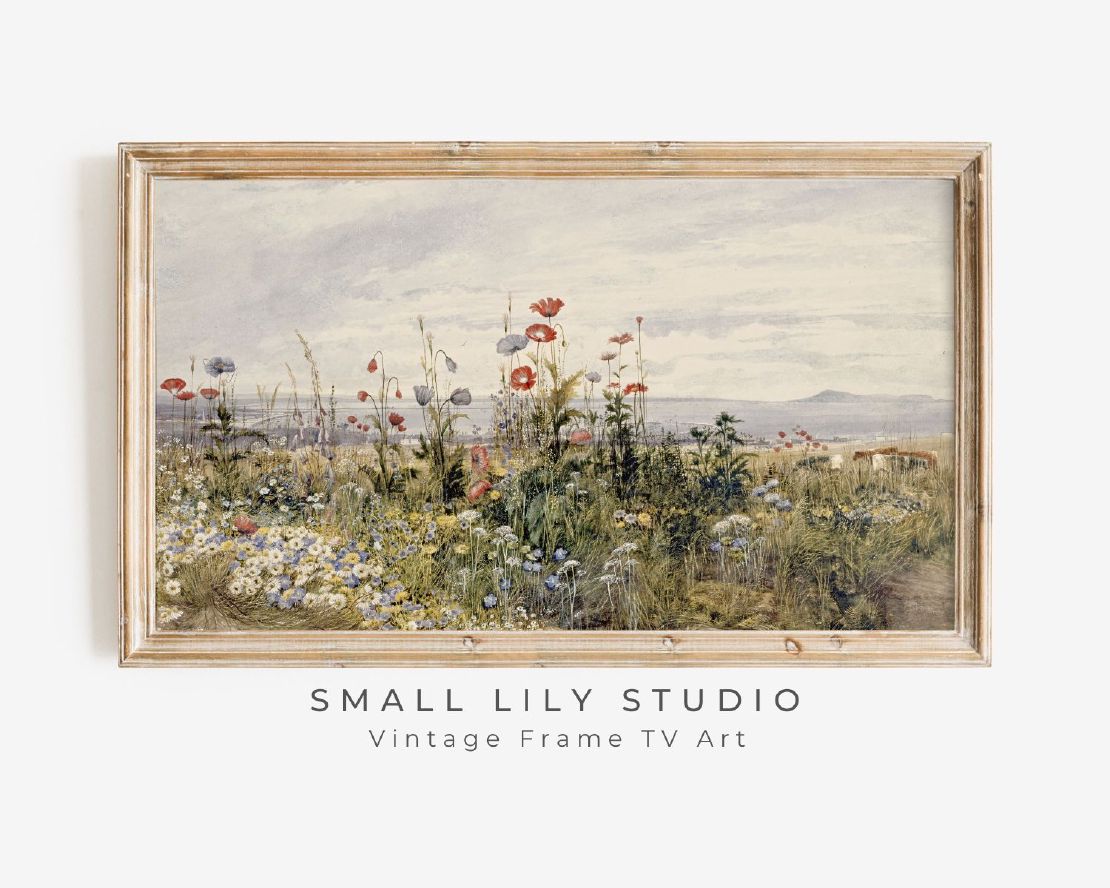 Vintage Seaside Flowers  Art