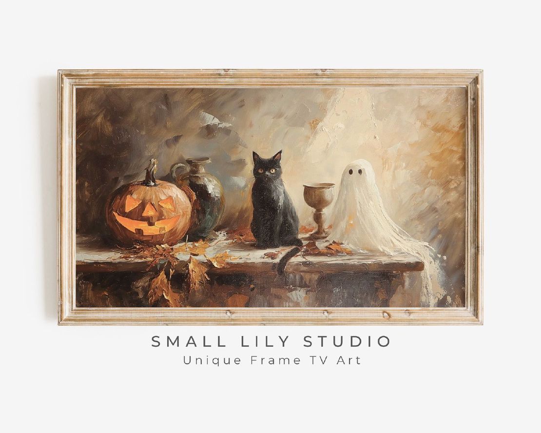 Ghost, Black Cat and Jackolantern  Art