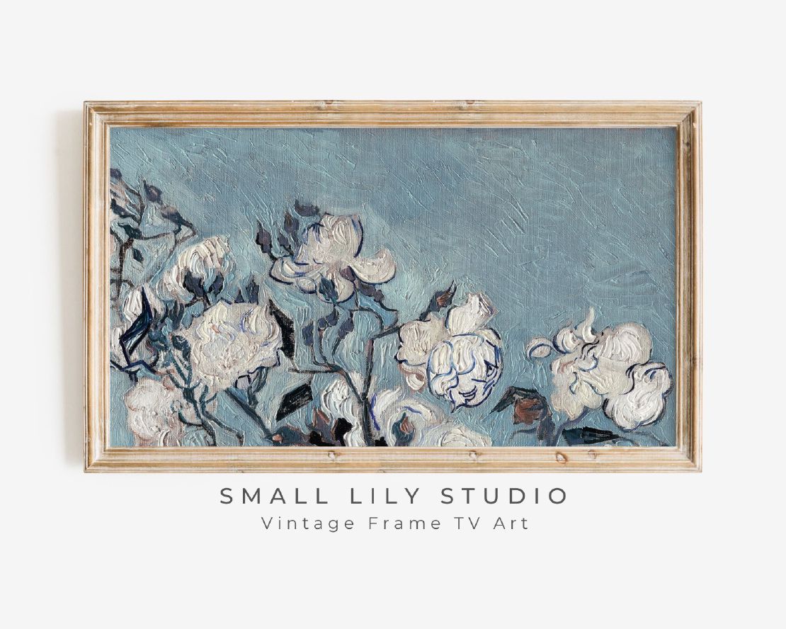 Blue and White Flowers  Art